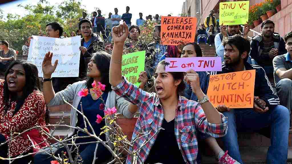 anti national act jnu protest in hindi