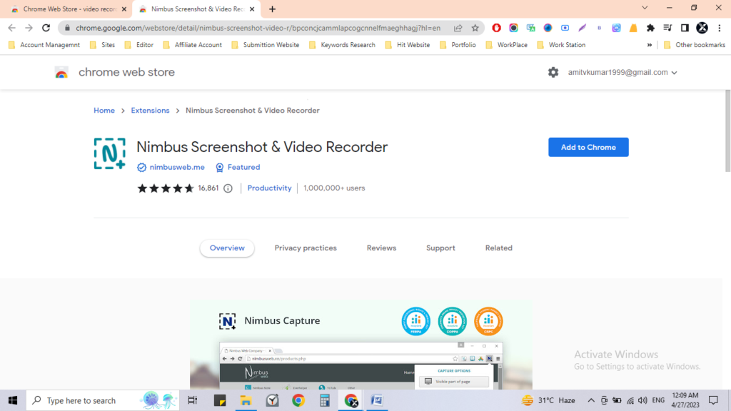 Video Recording Chrome Extension 